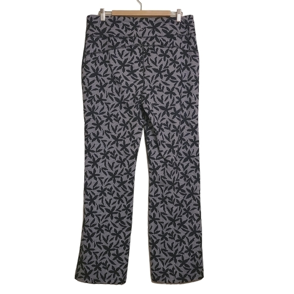 Lands End | Women's Navy & White Striped Floral Bootcut Pants (Size Large/Tall) - Picture 11 of 11
